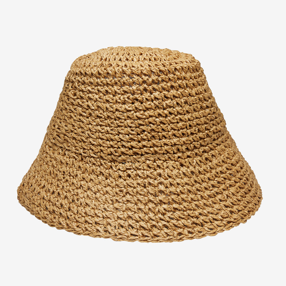 Wyeth Tali Straw Bucket Hat in Camel